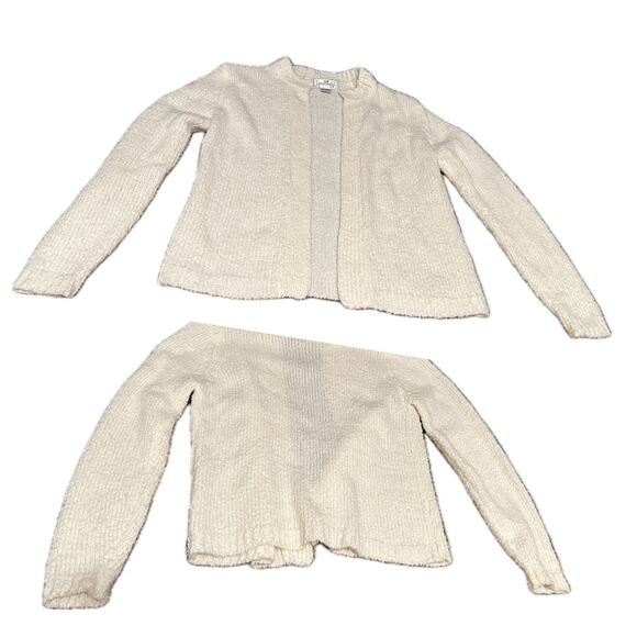 Vintage off white Ivory Knit open front Cardigan Sweater /  Large - Picture 4 of 4